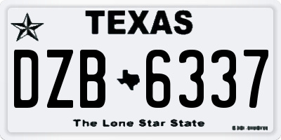 TX license plate DZB6337