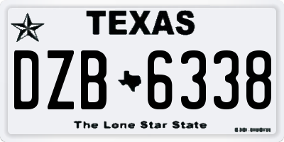 TX license plate DZB6338