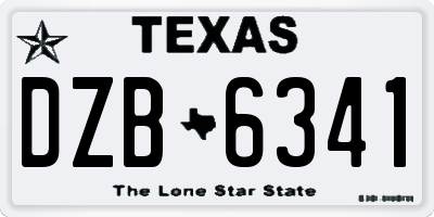 TX license plate DZB6341