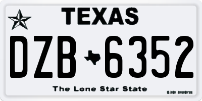 TX license plate DZB6352