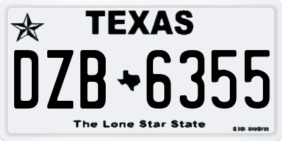 TX license plate DZB6355