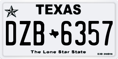TX license plate DZB6357