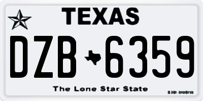 TX license plate DZB6359