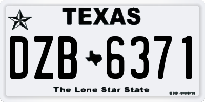 TX license plate DZB6371