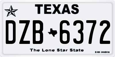 TX license plate DZB6372