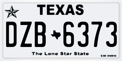 TX license plate DZB6373