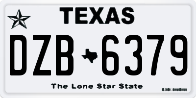 TX license plate DZB6379