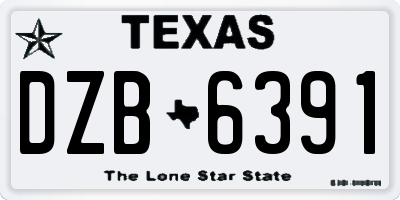 TX license plate DZB6391