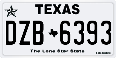TX license plate DZB6393