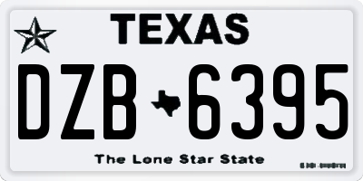 TX license plate DZB6395