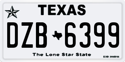 TX license plate DZB6399