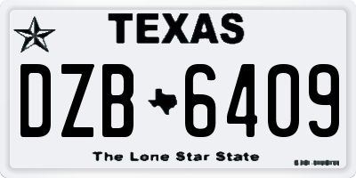 TX license plate DZB6409