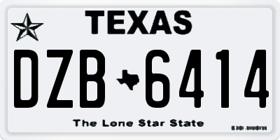 TX license plate DZB6414