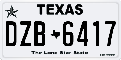 TX license plate DZB6417