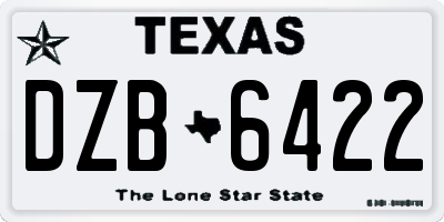 TX license plate DZB6422