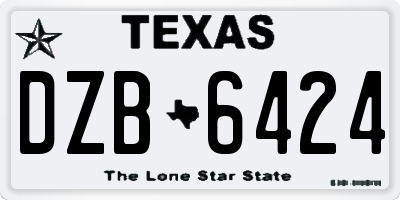 TX license plate DZB6424