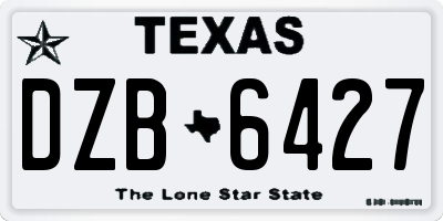 TX license plate DZB6427