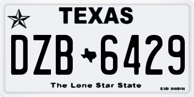 TX license plate DZB6429