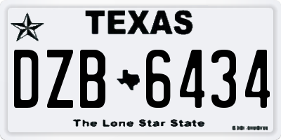 TX license plate DZB6434
