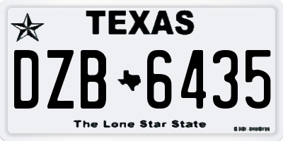 TX license plate DZB6435