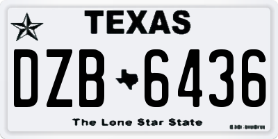 TX license plate DZB6436