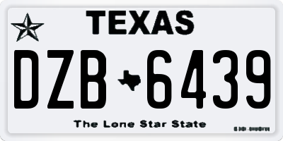 TX license plate DZB6439