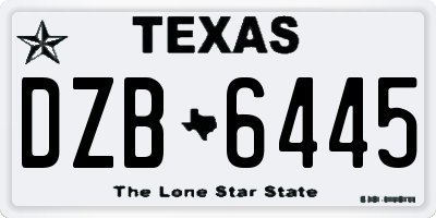 TX license plate DZB6445
