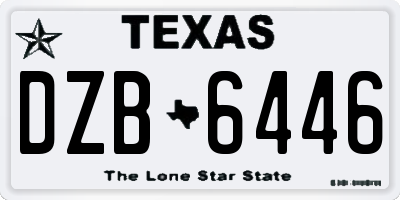 TX license plate DZB6446