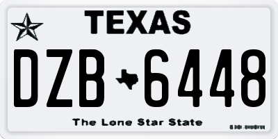 TX license plate DZB6448