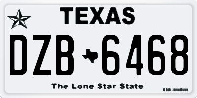 TX license plate DZB6468