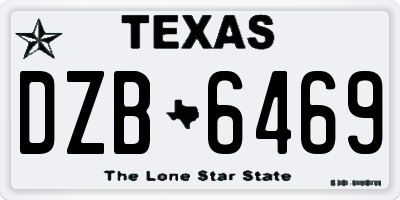 TX license plate DZB6469