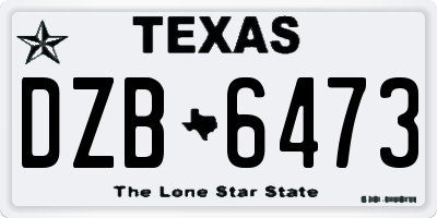 TX license plate DZB6473