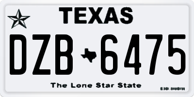 TX license plate DZB6475