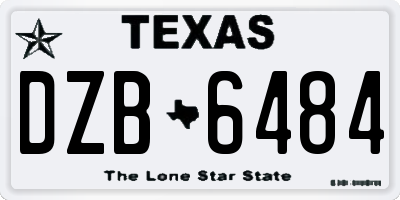 TX license plate DZB6484
