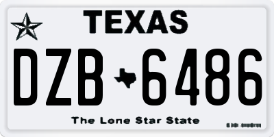 TX license plate DZB6486
