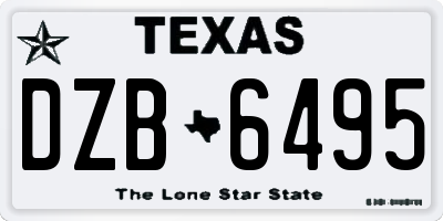 TX license plate DZB6495