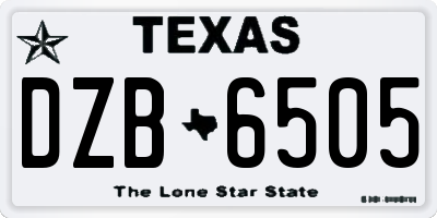 TX license plate DZB6505