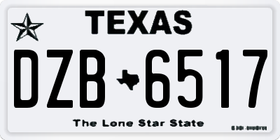 TX license plate DZB6517