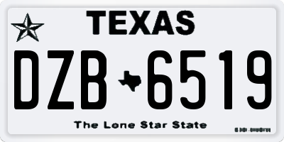 TX license plate DZB6519