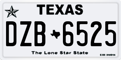 TX license plate DZB6525