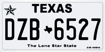 TX license plate DZB6527