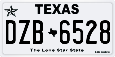 TX license plate DZB6528