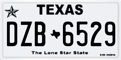 TX license plate DZB6529