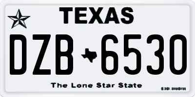 TX license plate DZB6530