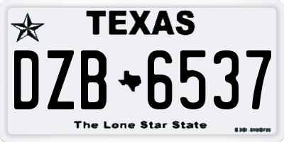 TX license plate DZB6537
