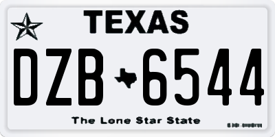 TX license plate DZB6544