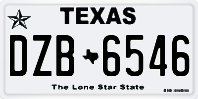 TX license plate DZB6546