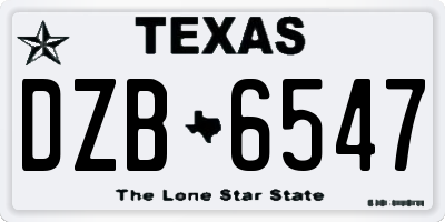 TX license plate DZB6547