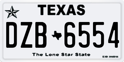 TX license plate DZB6554
