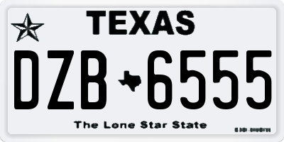 TX license plate DZB6555